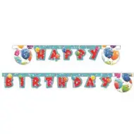 Palloncini scintillanti con scritta "Happy Birthday" 300cm