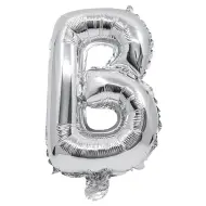 Palloncino in foglio a forma di lettera B colore argento - Lettera B 32 cm