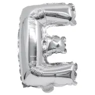 Palloncino in foglio a forma di lettera E in colore argento - Lettera E 32cm