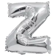 Palloncino in foglio a forma di lettera Z colore argento - 32 cm