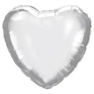Palloncino in foil a forma di cuore – argento, 46 cm