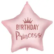 Palloncino in foil per compleanno – con la scritta "Birthday Princess", a forma di stella, rosa, 46 cm