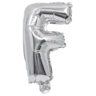 Palloncino in mylar a forma di lettera F colore argento - Lettera F 32cm