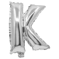 Palloncino in mylar a forma di lettera K colore argento - 32 cm