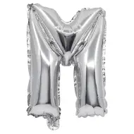 Palloncino in mylar a forma di lettera M colore argento - 32 cm