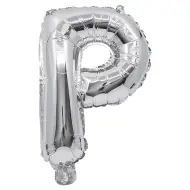 Palloncino in mylar a forma di lettera P colore argento - 32 cm