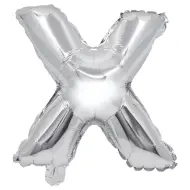 Palloncino in mylar a forma di lettera X colore argento - 32 cm