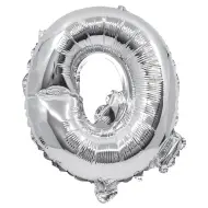 Palloncino in mylar a forma di lettera argento - lettera Q 32cm