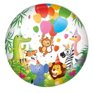 Palloncino in mylar per compleanno - Motivo allegro con animali 46cm