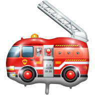 Palloncino metallizzato con camion dei pompieri 65x51cm