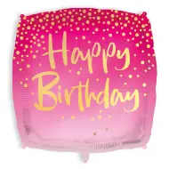 Palloncino quadrato Buon Compleanno 46 cm - rosa