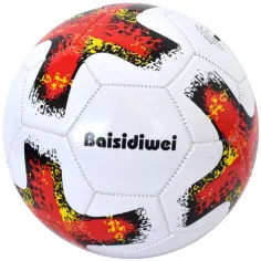 Pallone da calcio in pelle sintetica con motivo a croce colorato 23 cm immagine 2