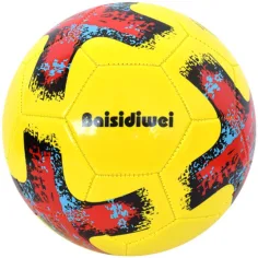 Pallone da calcio in pelle sintetica con motivo a croce colorato 23 cm immagine 4