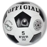 Pallone da calcio in similpelle bianco e nero da 23 cm