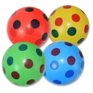 Pallone di gomma a pois colorati in diverse varianti 22 cm
