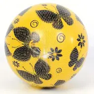 Pallone di gomma con motivo a farfalla gialla e motivo a pois, 23 cm