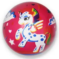 Pallone di gomma con motivo di unicorno rosa 23 cm