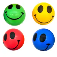 Pallone di gomma con motivo smiley da 23 cm in diverse varianti di colore