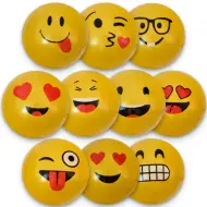 Pallone di gomma con motivo smiley in diverse varianti 23 cm
