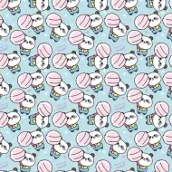 Panda dolce con lecca-lecca, carta da regalo blu 100x70 cm