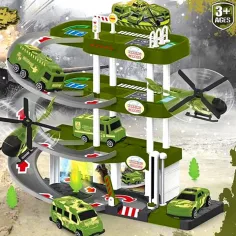 Parcheggio a 3 piani con veicoli da combattimento, luci e suoni immagine 2
