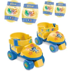Pattini a rotelle Disney Stitch con set di protezioni, taglie 22-29 - Mondo Toys immagine 2