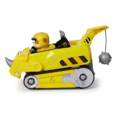 Paw Patrol: Jungle Pups Rubble minifigura con veicolo rinoceronte - Spin Master immagine 2