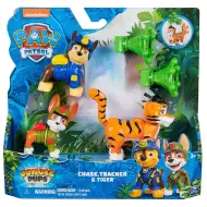 Paw Patrol Jungle Pups: set di figure di Chase, Tracker e tigre - Spin Master