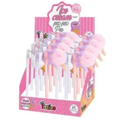 Penna a sfera con decorazione a pompon gelato in diverse varianti immagine 2