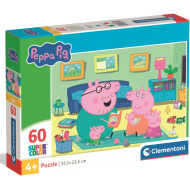 Peppa Pig - Divertimento in famiglia, puzzle Supercolor da 60 pezzi - Clementoni