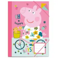 Peppa Pig va in bicicletta cartella elastica 25x35cm