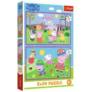 Peppa al parco giochi puzzle 2x24 pezzi - Trefl