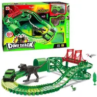 Percorso avventura con dinosauri con fuoristrada e accessori