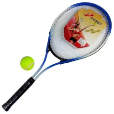 PinBo racchetta da tennis in metallo da 63 cm con pallina da tennis in borsa immagine 3