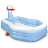 Piscina familiare con canestro da basket 257x188x130cm