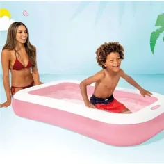 Piscina per bambini rettangolare rosa 166x100x25cm - Intex immagine 2