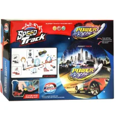 Pista da corsa Speed Track con 20 pezzi, con loop e auto a retrocarica in scala 1/64 immagine 2