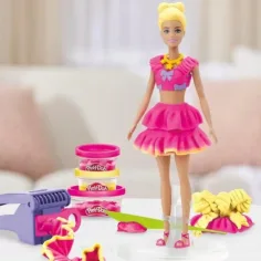 Play-Doh: Set di pasta modellabile Barbie riccioli e fiocchi - Hasbro immagine 3