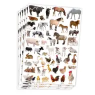 PlayBox: Adesivi con animali da fattoria, confezione da 300 pezzi