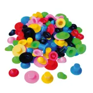 PlayBox: Cappellini in plastica di diverse dimensioni set da 48 pezzi 24-35mm