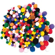 PlayBox: Confezione da 525 pezzi di Pom-Pom in colori di base