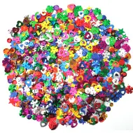 PlayBox: Confezione di paillettes colorate in diversi colori, dimensioni e forme, confezione da 100g