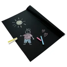 PlayBox: Lavagna a rullo nera con gessetti colorati 200x45cm immagine 2