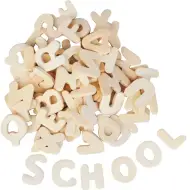 PlayBox: Lettere in legno naturale da 22 mm, confezione da 300 pezzi
