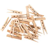 PlayBox: Mollette decorative in legno naturale 74mm confezione da 24 pezzi