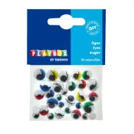 PlayBox: Occhi mobili colorati con ciglia in diverse dimensioni 30 pezzi