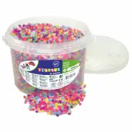 PlayBox: Perline MIDI da 5mm da stirare - Colori pastello trasparenti, confezione da 20.000 pezzi in secchio