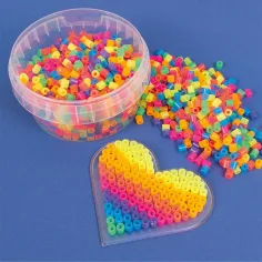 PlayBox: Perline da stirare MIDI da 5 mm in confezione da 1000 pezzi in colori neon immagine 2