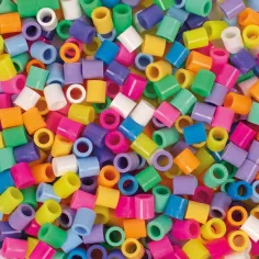 PlayBox: Perline da stirare XL MAXI da 9 mm in colori pastello e neon in secchio, confezione da 1400 pezzi immagine 2