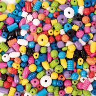 PlayBox: Perline di legno colori base confezione da 250g